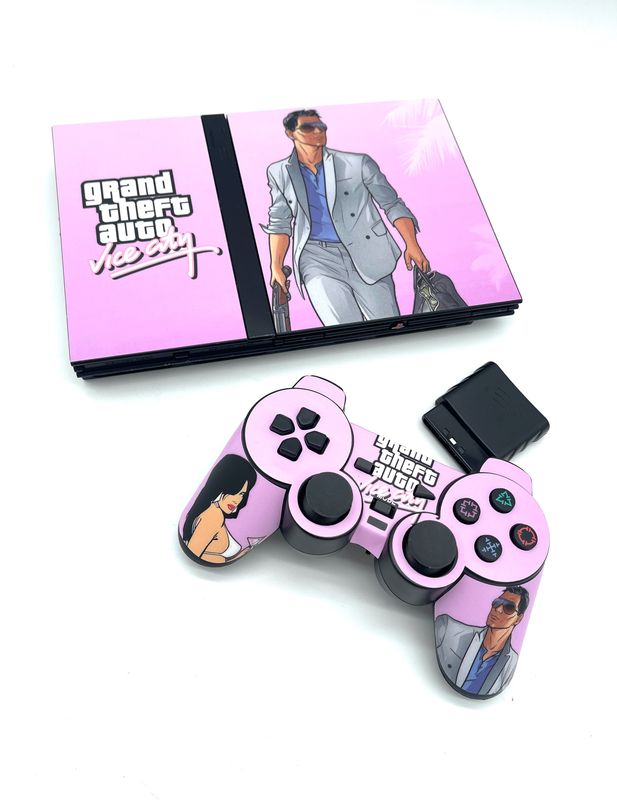 Sony Playstation 2 Slim - Grand Theft Auto Vice City Custom Skin