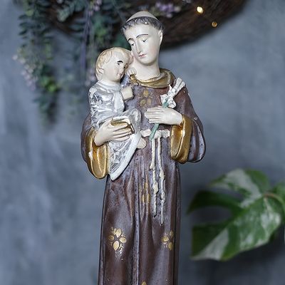 Stara gipsowa figurka Świętego Antoniego