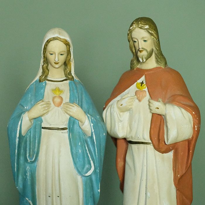 Komplet starych figur Matka Boża i Jezus