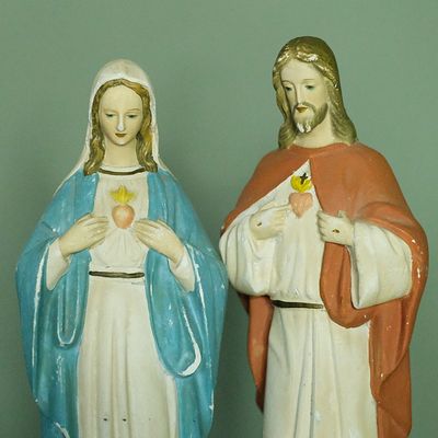 Komplet starych figur Matka Boża i Jezus