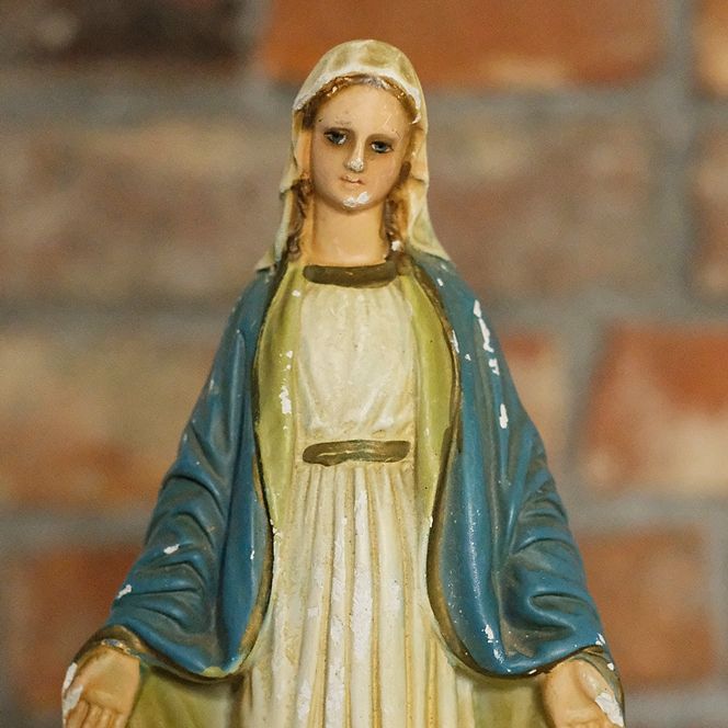 Stara Figura Matki Bożej Niepokalanej 22 cm – Vintage, Antyk dla Kolekcjonerów