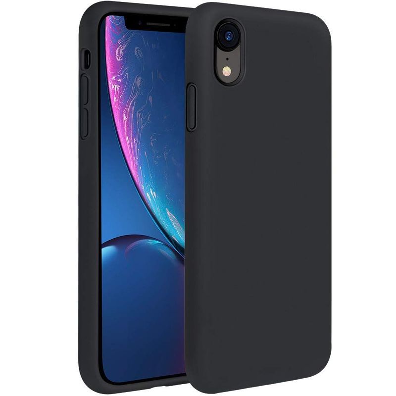 IPhone XR-Zwarte siliconen hoesje  met camera bescherming voor optimale bescherming-1+1 Gratis  Tijdelijk Actie