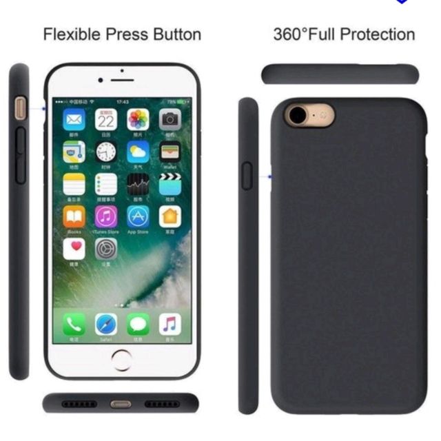 IPhone-7-8-SE-2020 -Zwarte Siliconen Hoesje-1+1 Gratis  Tijdelijk Actie