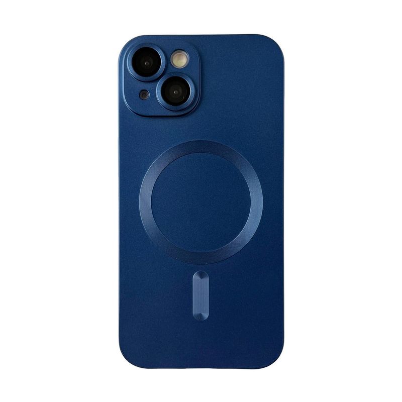 IPhone 13-Blauw silicone hoesjes met magsafe en camera lensbeschermer