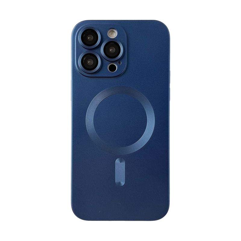 IPhone 14 Pro Max-Donker blauw Magsafe hoesje met camerabescherming
