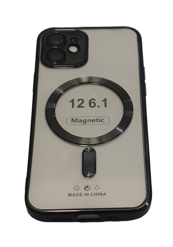 IPhone 12 -Zwart  Megsafe hoesje  met camerabescherming