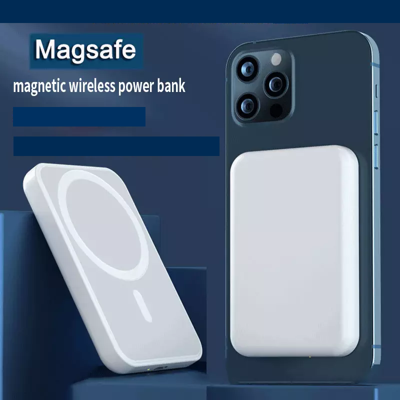 Magsafe Wireless Power Bank voor  iphone Xs/Xr/11/12/13/14/15/16/Pro Max - White 5000mAh Portable wireless charging