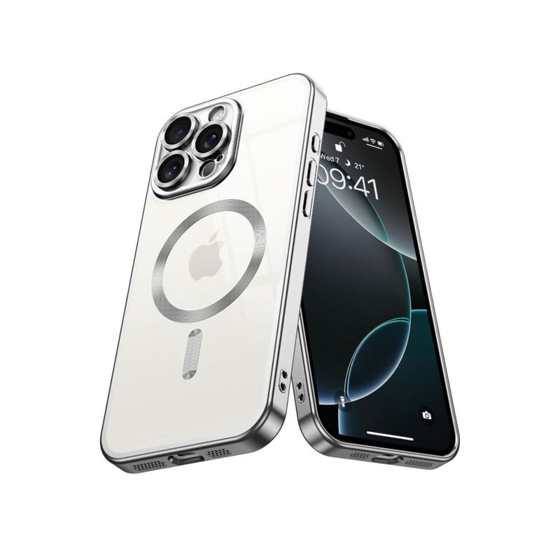 IPhone 16 Pro-Zilver Magsafe hoesje met camerabescherming