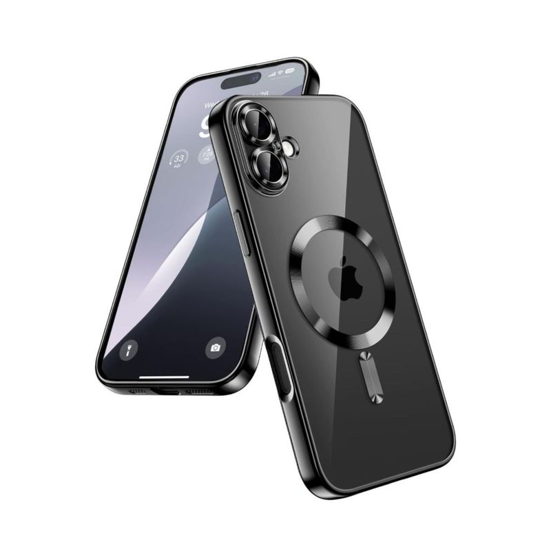 IPhone 16-​Zwarte  Magsafe hoesje met camera lensbeschermer