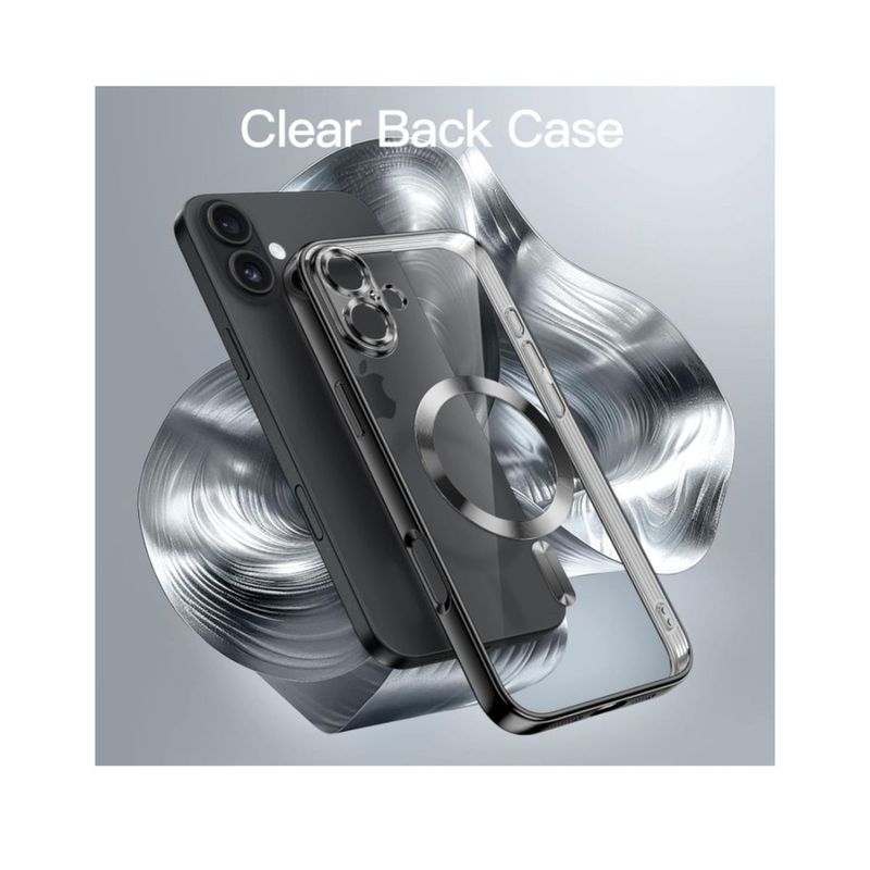 IPhone 16-​Zwarte  Magsafe hoesje met camera lensbeschermer
