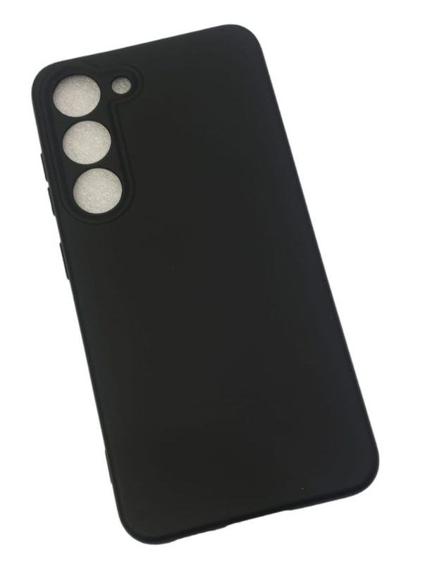 Samsung S23-zwarte siliconen hoesje met camera bescherming -1+1 Gratis Tijdelijk Actie