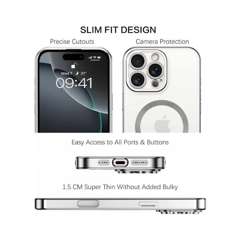 IPhone 16 Pro Max-Zelver Magsafe hoesje met camera bescherming