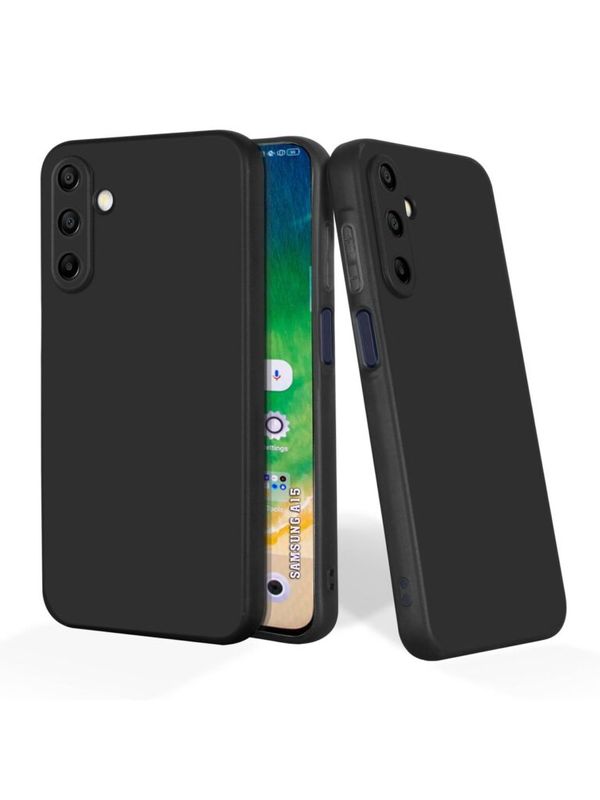 Zwart silicone hoesje  met camera bescherming  Samsung A15