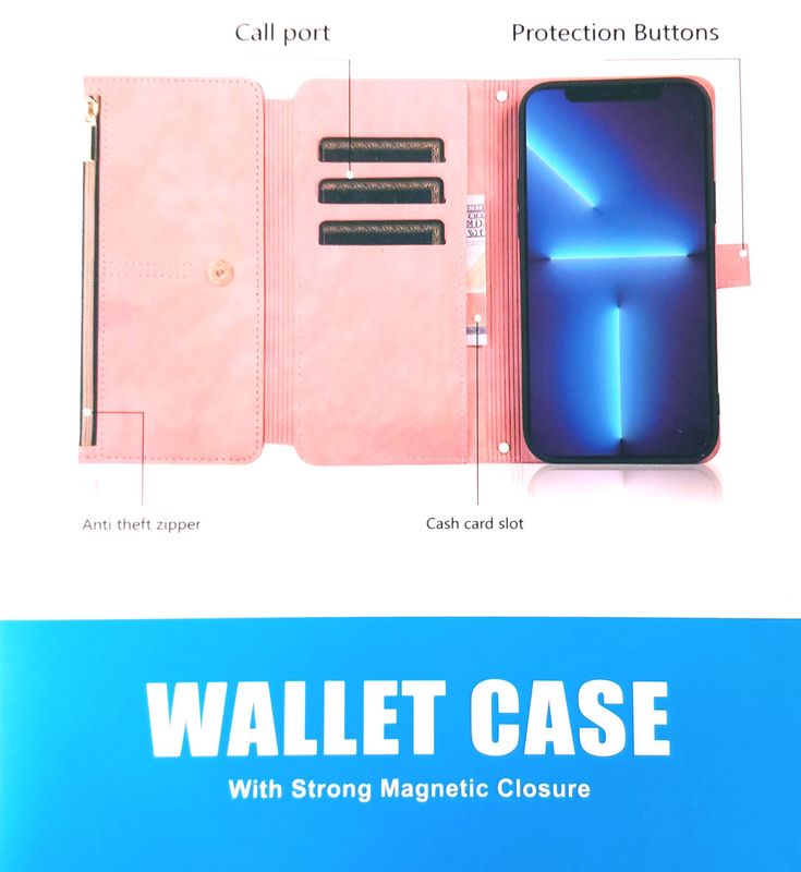 IPhone 15 Pro Max 2-in-1-MagSafe roze portemonnee hoesje.