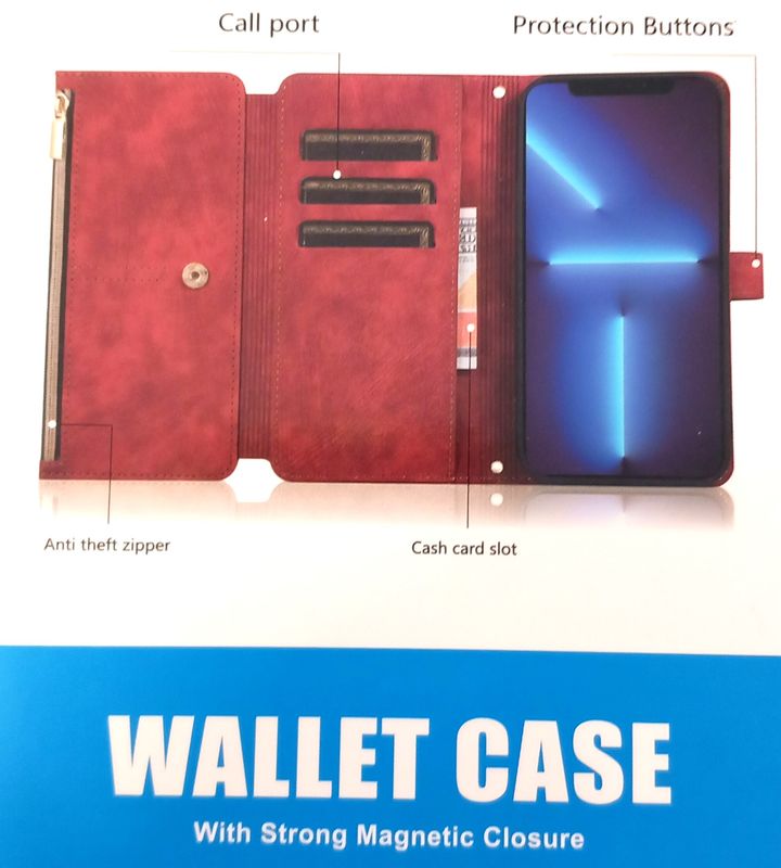 IPhone-13 / 2-in-1 MagSafe rode portemonnee hoesje