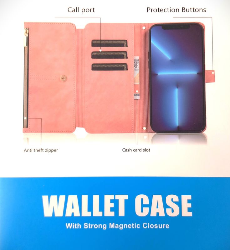 IPhone-15 / 2-in-1 MagSafe rose portemonnee hoesje
