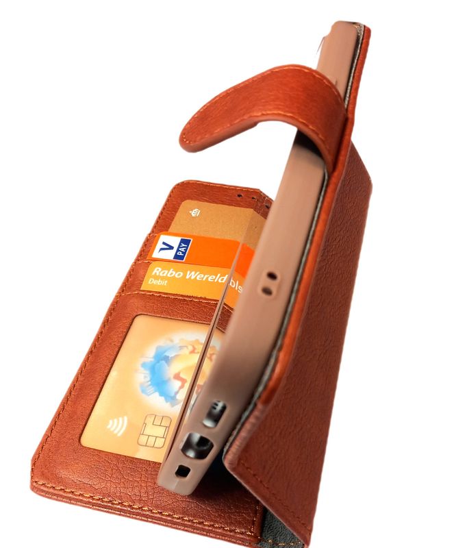 ​IPhone 14 Pro Max Boek hoesje met  kaarthouder en magnetische sluiting Bruin