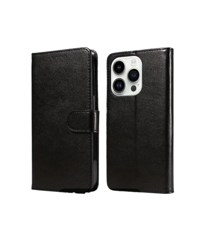 ​IPhone 15 Pro Max Zwarte  Boek hoesje met kaarthouder en  magnetische sluiting
