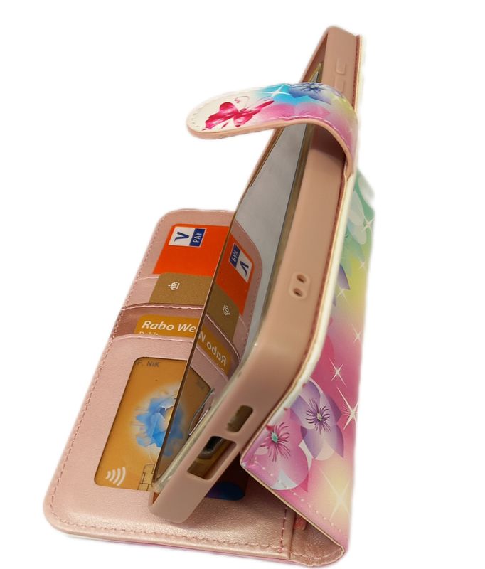 ​IPhone 16 Pro Max Boek hoesje kaarthouder magnetische sluiting Print