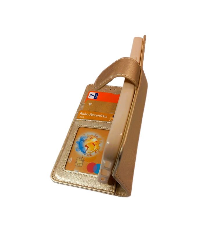 ​Samsung S23 FE Boek hoesje met kaarthouder en magnetische sluiting Goud