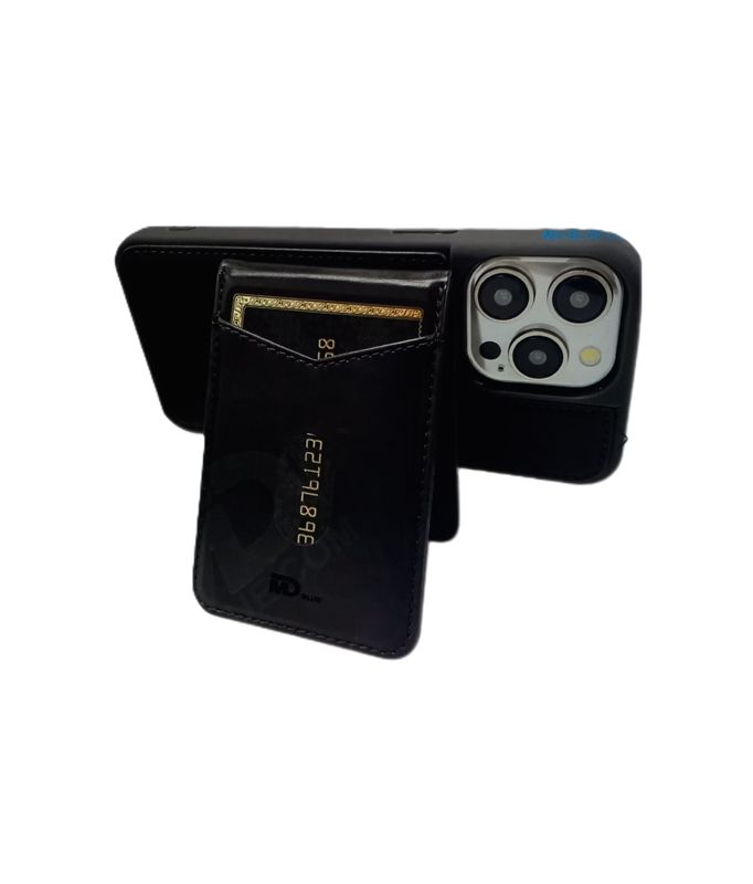 IPhone 15 Pro Max Magsafe telefoonhoesje met een zwarte back cover en geïntegreerde cardhouder