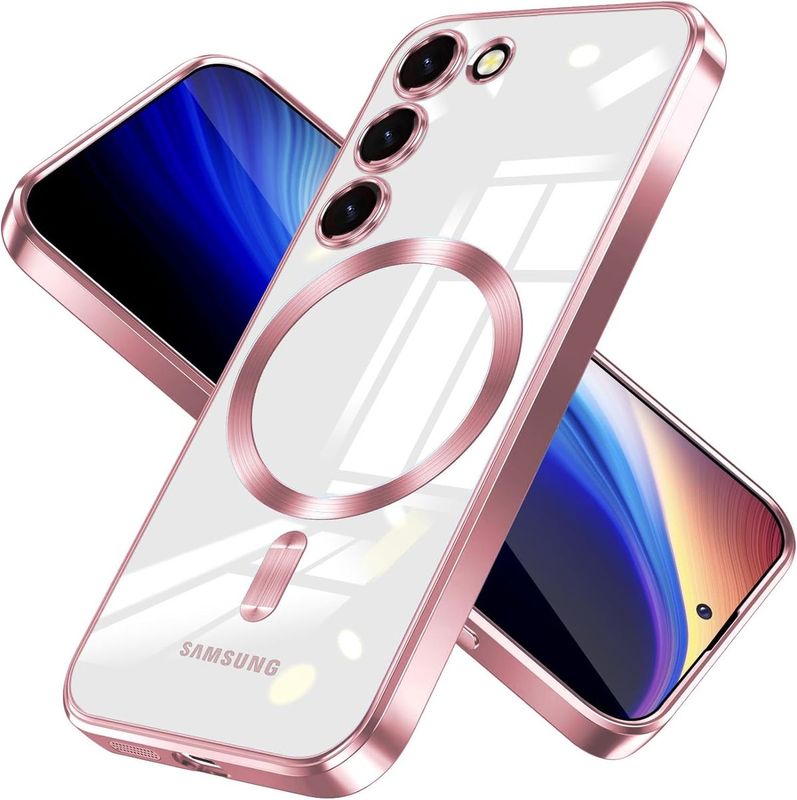 Samsung S23 Roze goude MagSafe hoesje met camera lensbescherming