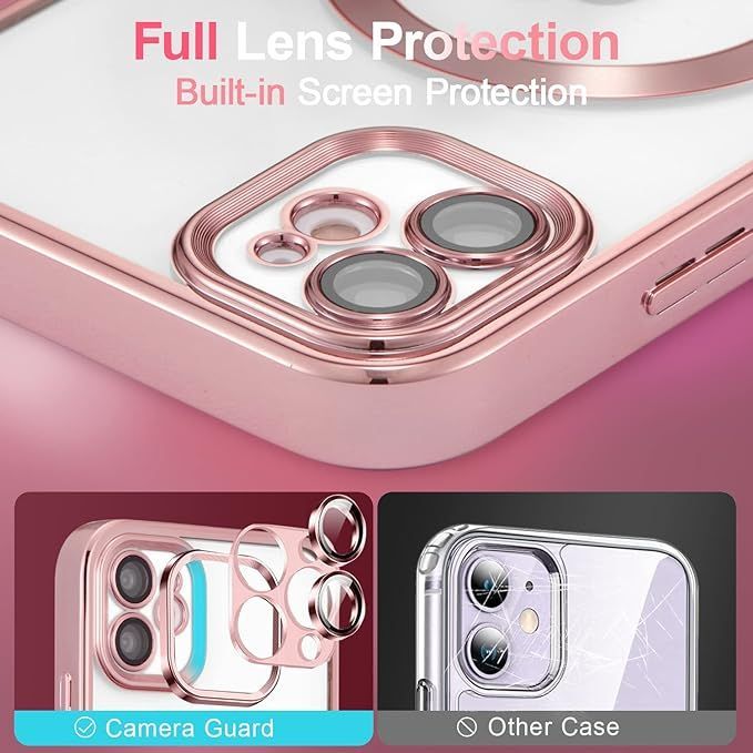 IPhone 11 Rose goud magsafe hoesje met camerabescherming