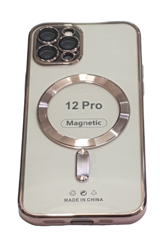 IPhone 12 pro-Rose goud magsafe hoesje met camerabescherming