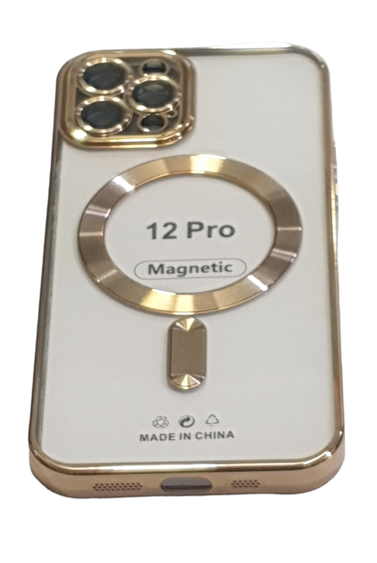 IPhone 12 pro-Goude magsafe hoesje met camerabescherming