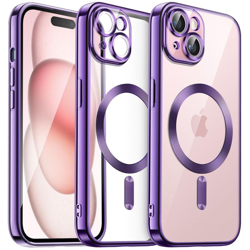 IPhone 15 Plus-Paarse Magsafe hoesje met camerabescherming