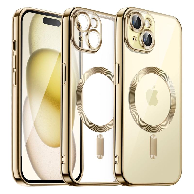 IPhone 15 Plus-Goude Magsafe hoesje met camerabescherming