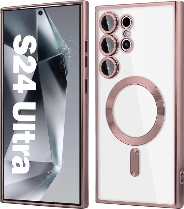 Samsung S24 Ultra Rose Goud-MagSafe hoesje met camerabescherming