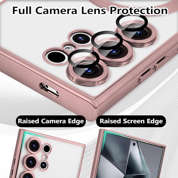 Samsung S24 Ultra Rose Goud-MagSafe hoesje met camerabescherming