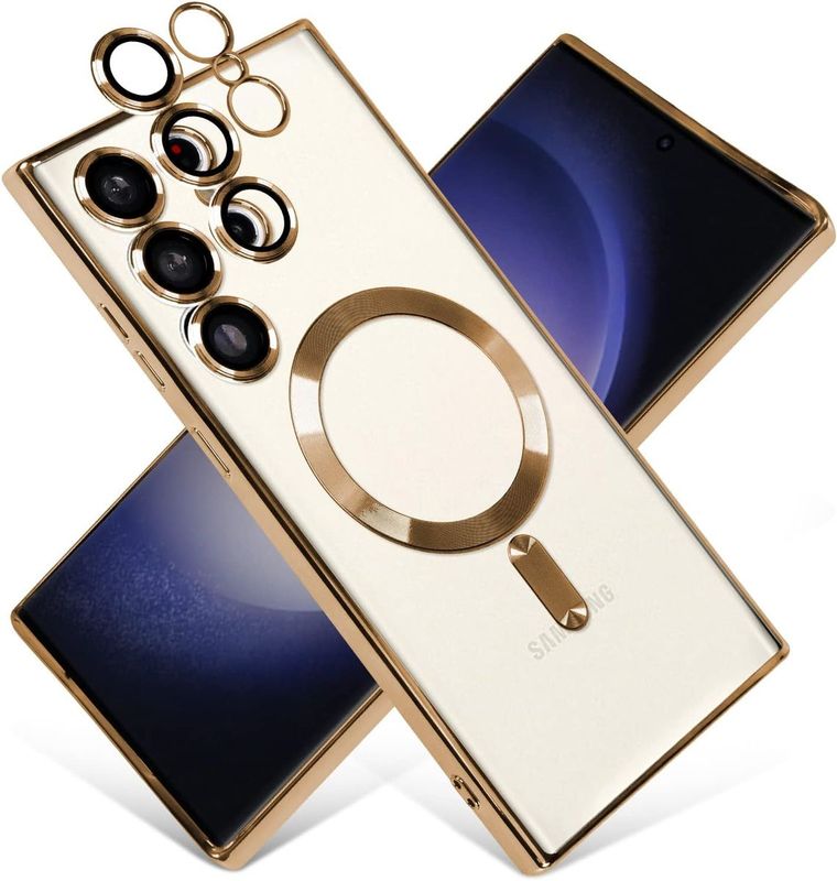Samsung S23 Ultra Goude-MagSafe hoesje met camerabescherming