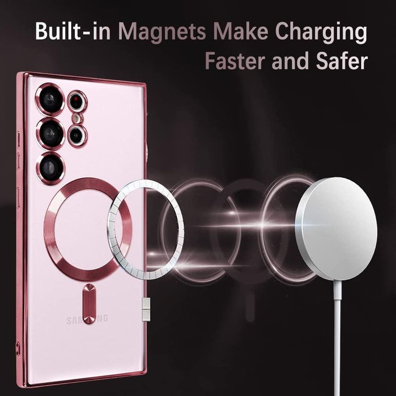 Samsung S23 Ultra Rose goude-MagSafe hoesje met camerabescherming