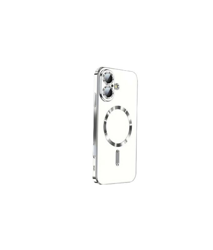 IPhone 16-Zilvere MagSafe hoesjes met camera lensbeschermer