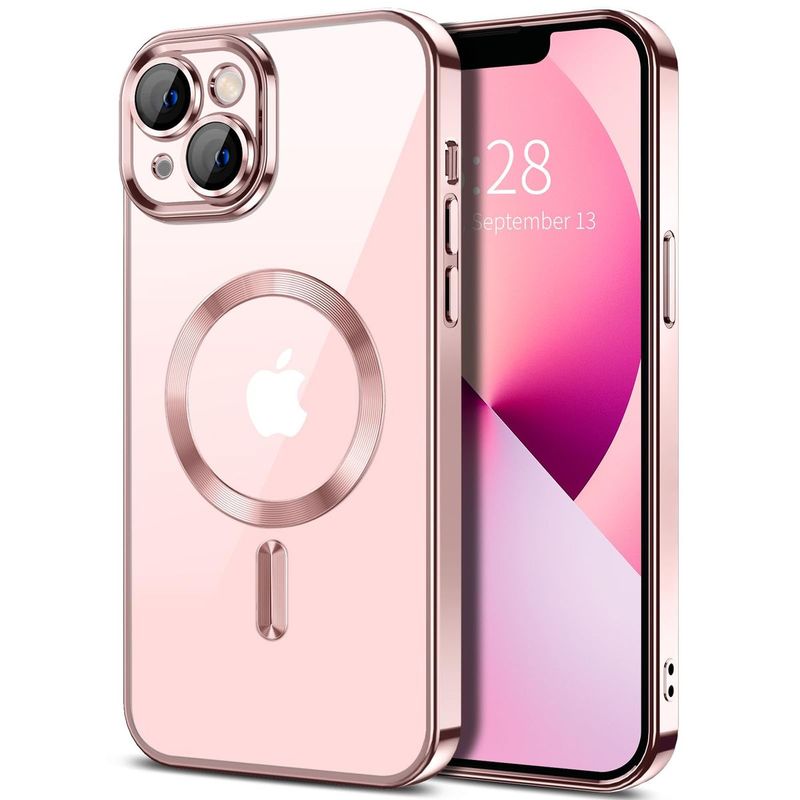 IPhone 14-Rose goude MagSafe hoesje met camerabescherming