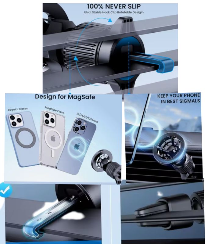 Magsafe auto telefoonhouder voor ventilatierooster-Zwart