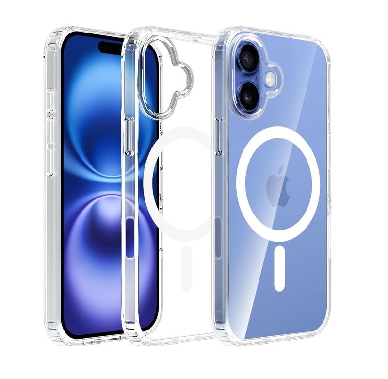 IPhone 16 Plus-doorzichtige Magsafe antishock hoesje