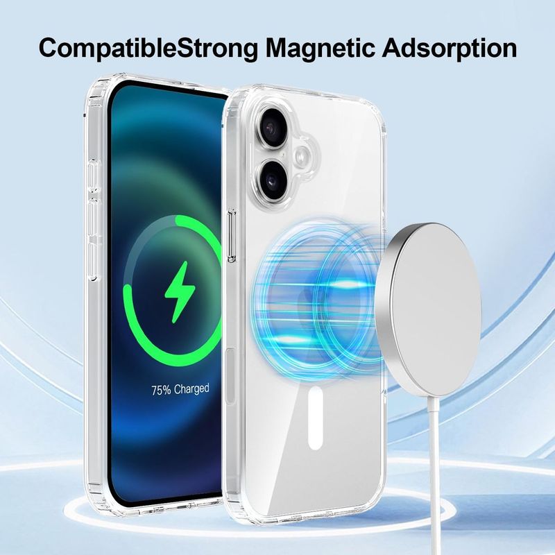 IPhone 16-doorzichtige Magsafe antishock hoesje