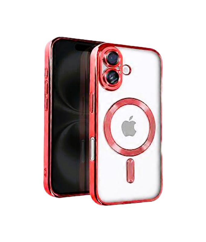 IPhone 16 Plus-Rode Magsafe hoesje met camera lensbeschermer