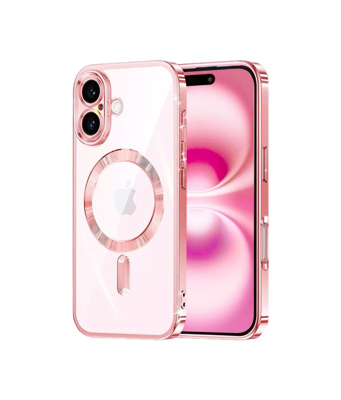 IPhone 16-Rose goude Magsafe hoesje met camera lensbeschermer
