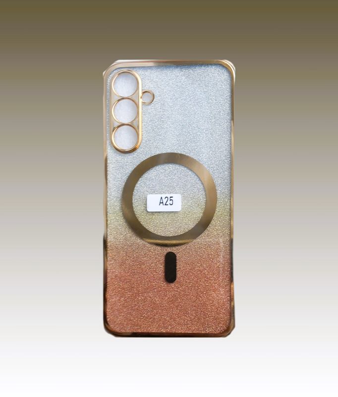 Samsung A24/A25-Goude Glitters hoesje met camera lensbeschermer