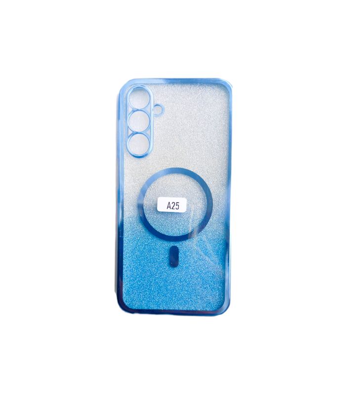 Samsung A24/A25-Blauwe Glitters hoesje met camera lensbeschermer
