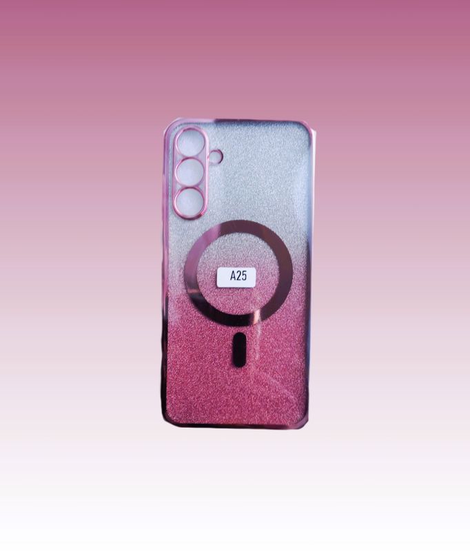 Samsung A24/A25-Rose goude Glitters hoesje met camera lensbeschermer