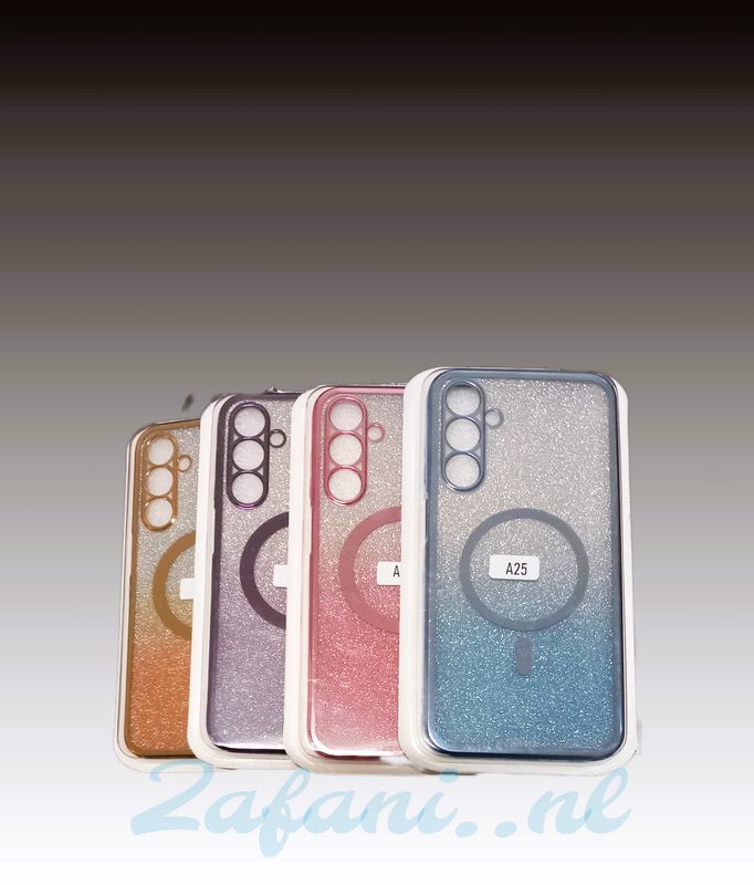 Samsung A24/A25-Goude Glitters hoesje met camera lensbeschermer