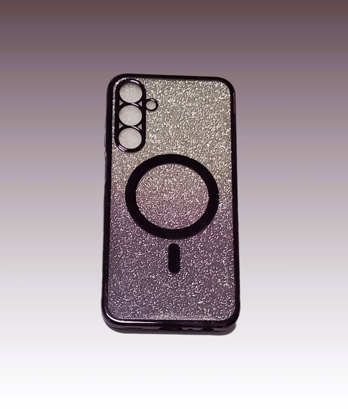 Samsung A24/A25-Paarse Glitters hoesje met camera lensbeschermer