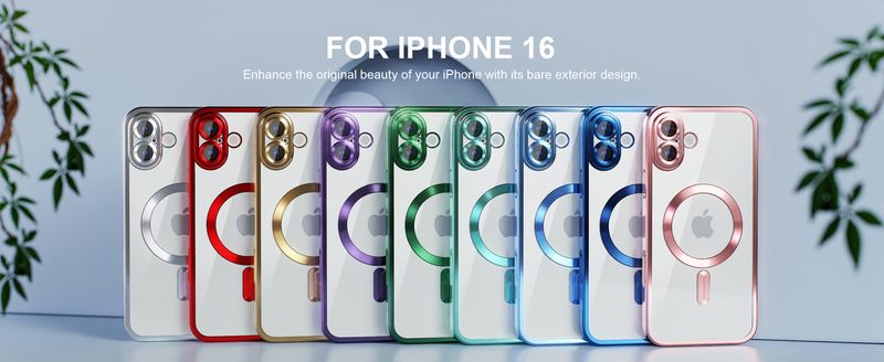 IPhone 16 Blauwe Magsafe hoesje met camera lensbeschermer