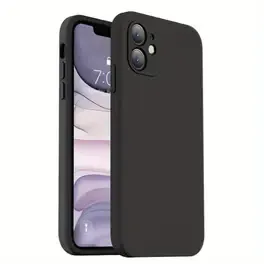 IPhone 12 Mini-Zwarte Silicone hoesje 1+1 gratis