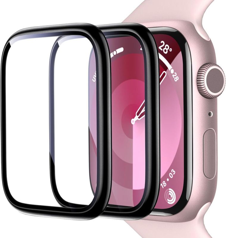 Apple watch 45 mm- kristalhelder en Krasbestendig-duurzaam(3D) gehard glas